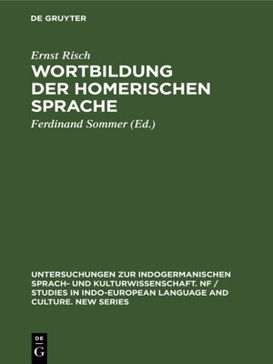cover image of Wortbildung der homerischen Sprache